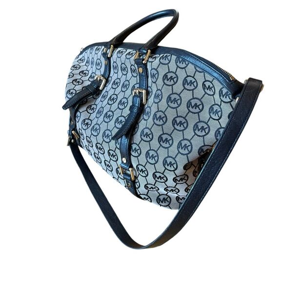 Michael Kors Signature Black Beige Jacquard Tote Handbag - Picture 2 of 15